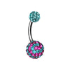 Dazzling Spiral Multi-Sprinkle Dot Belly Button Ring-WildKlass Jewelry