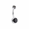 Double Gem Ball Steel Belly Button Ring-WildKlass Jewelry