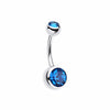 Double Gem Ball Steel Belly Button Ring-WildKlass Jewelry