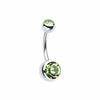 Double Gem Ball Steel Belly Button Ring-WildKlass Jewelry