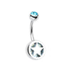 Star Holographic Glitter Inlay Steel Belly Button Ring-WildKlass Jewelry