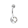 Star Holographic Glitter Inlay Steel Belly Button Ring-WildKlass Jewelry