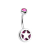 Star Holographic Glitter Inlay Steel Belly Button Ring-WildKlass Jewelry