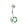 Star Holographic Glitter Inlay Steel Belly Button Ring-WildKlass Jewelry