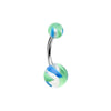 Marble Pin Stripe Acrylic Belly Button Ring-WildKlass Jewelry