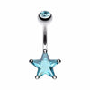 Classic Star Prong Sparkle Belly Button Ring-WildKlass Jewelry