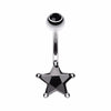 Classic Star Prong Sparkle Belly Button Ring-WildKlass Jewelry