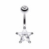 Classic Star Prong Sparkle Belly Button Ring-WildKlass Jewelry