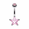 Classic Star Prong Sparkle Belly Button Ring-WildKlass Jewelry