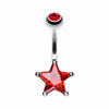 Classic Star Prong Sparkle Belly Button Ring-WildKlass Jewelry