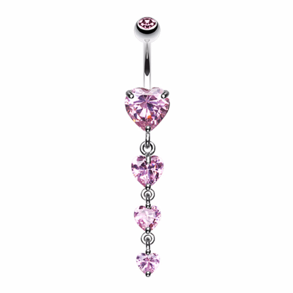 WildKlass Brilliant Heart Cascade Belly Button Ring – WildKlass Jewelry