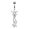 Shooting Star Sparkle Belly Button Ring-WildKlass Jewelry