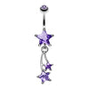 Shooting Star Sparkle Belly Button Ring-WildKlass Jewelry