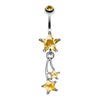 Shooting Star Sparkle Belly Button Ring-WildKlass Jewelry