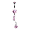 Sparkling Crystal Drop Belly Button Ring-WildKlass Jewelry