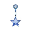 Colorline Star Prong Sparkle Belly Button Ring-WildKlass Jewelry