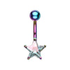 Colorline Star Prong Sparkle Belly Button Ring-WildKlass Jewelry