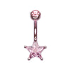 Colorline Star Prong Sparkle Belly Button Ring-WildKlass Jewelry