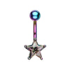 Colorline Star Prong Sparkle Belly Button Ring-WildKlass Jewelry