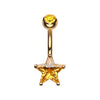 Colorline Star Prong Sparkle Belly Button Ring-WildKlass Jewelry