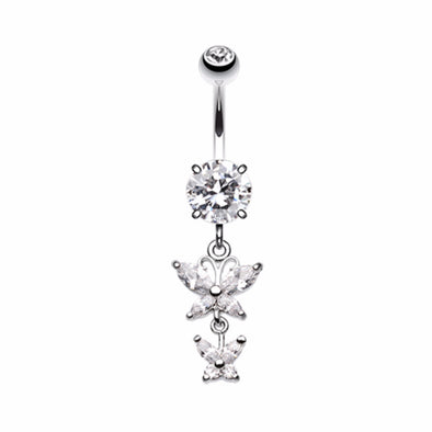 Butterfly Besties Belly Button Ring-WildKlass Jewelry