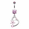 Elegant Star and Heart Belly Button Ring-WildKlass Jewelry