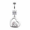 Sweet and Sparkly Heart Belly Button Ring-WildKlass Jewelry