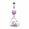 Sweet and Sparkly Heart Belly Button Ring-WildKlass Jewelry