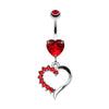 Opulant Gem Heart Belly Button Ring-WildKlass Jewelry