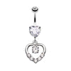 Lusterous Double Heart Belly Button Ring-WildKlass Jewelry