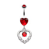 Lusterous Double Heart Belly Button Ring-WildKlass Jewelry