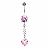 Heart Droplet Belly Button Ring-WildKlass Jewelry