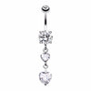 Elegant Double Hearts Belly Button Ring-WildKlass Jewelry