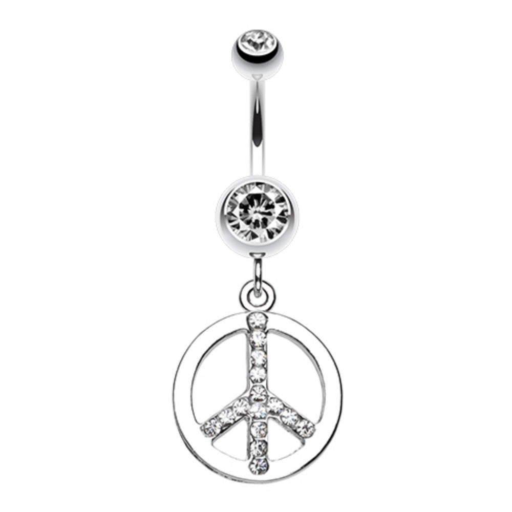 Sparkling Peace Charm Belly Button Ring – WildKlass Jewelry