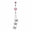 Skull & Crossbones Dangle Belly Button Ring-WildKlass Jewelry