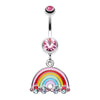 Candy Rainbow Sparkle Belly Button Ring-WildKlass Jewelry