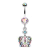 Dazzling Royal Crown Belly Button Ring-WildKlass Jewelry