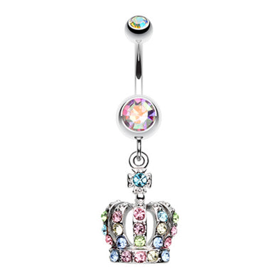 Dazzling Royal Crown Belly Button Ring-WildKlass Jewelry