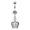 Dazzling Royal Crown Belly Button Ring-WildKlass Jewelry