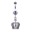 Dazzling Royal Crown Belly Button Ring-WildKlass Jewelry