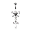 Cross Bones and Ankh Belly Button Ring-WildKlass Jewelry