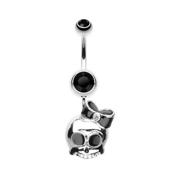 Adorable Skull Hair Bow Belly Button Ring-WildKlass Jewelry