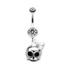 Adorable Skull Hair Bow Belly Button Ring-WildKlass Jewelry