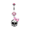 Adorable Skull Hair Bow Belly Button Ring-WildKlass Jewelry