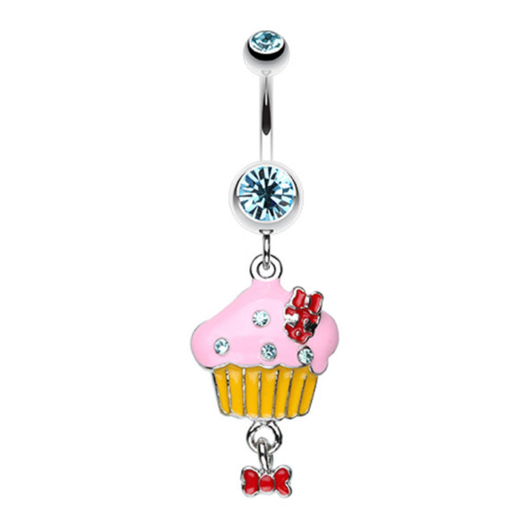 Yummy Cupcake Bow Belly Button Ring-WildKlass Jewelry