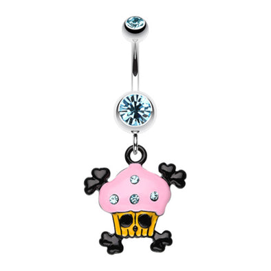 Pirate Crossbones Cupcake Belly Button Ring-WildKlass Jewelry