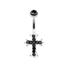 Cross Sparkle Belly Button Ring-WildKlass Jewelry