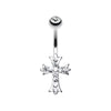 Cross Sparkle Belly Button Ring-WildKlass Jewelry