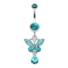 Sparkling Butterfly Gem Belly Button Ring-WildKlass Jewelry