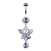 Sparkling Butterfly Gem Belly Button Ring-WildKlass Jewelry